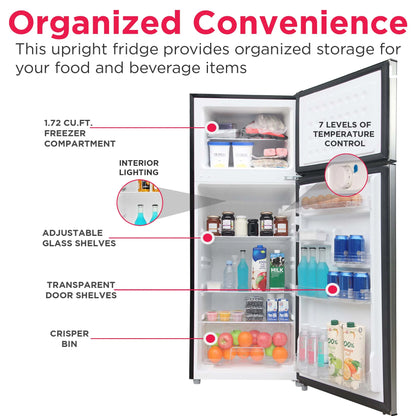 Frigidaire 21 in. 7.5 Cu. ft. Retro Refrigerator, Standard Door Style, Stainless Look - New
