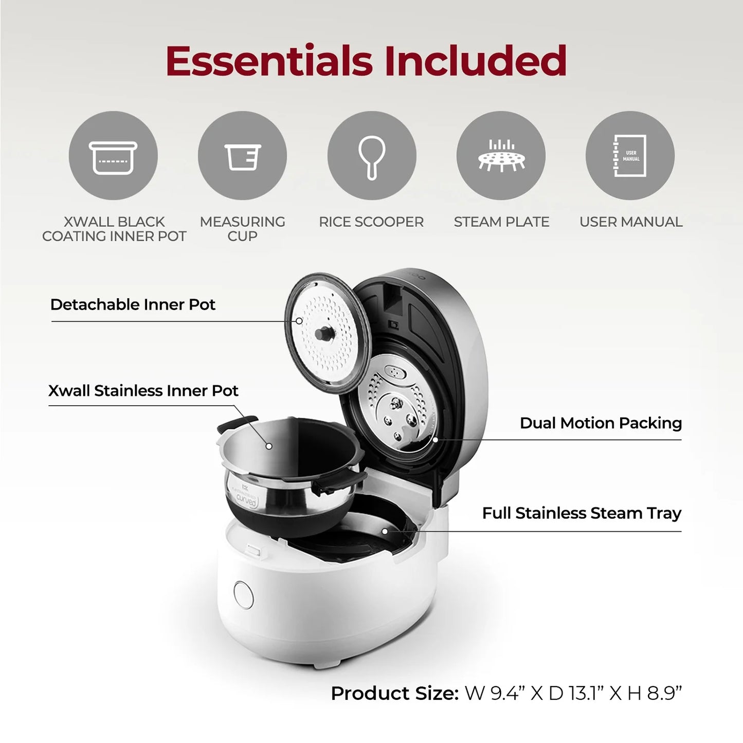 CUCKOO 3-Cup Induction Heating Twin Pressure Rice Cooker, Nonstick Pot, 15 Cooking Modes, Voice Guide