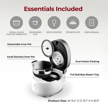 CUCKOO 3-Cup Induction Heating Twin Pressure Rice Cooker, Nonstick Pot, 15 Cooking Modes, Voice Guide