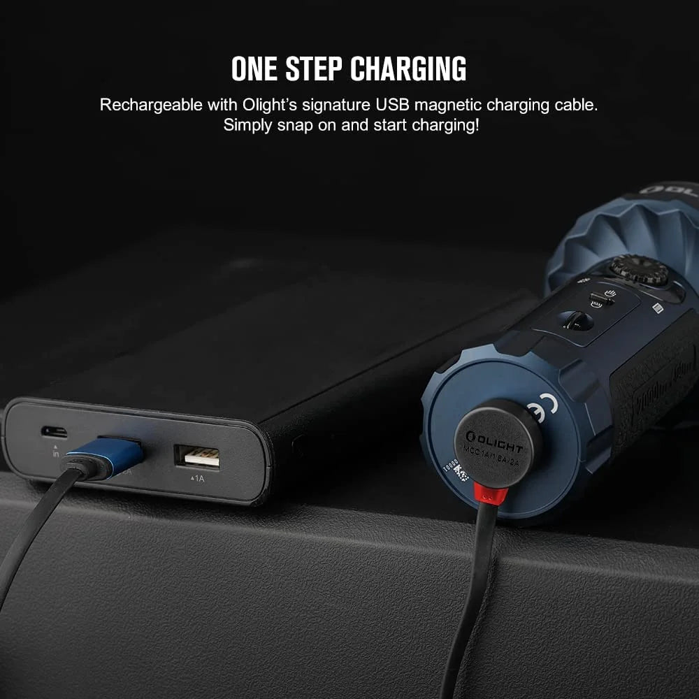 OLIGHT Marauder Mini 7,000 Lumens Bright Flashlight with 600 Meters Beam Distance, Powerful RGB Lights, Magnetic Rechargeable for Outdoors Work, Hunting, and Searching(Black)