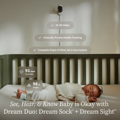 Owlet Dream Duo (3rd Gen) �C FDA-Cleared, All-in-One Smart Baby Monitoring with Sock & 2K HD Cam