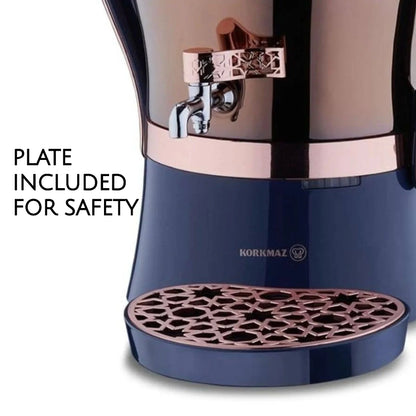 Korkmaz Hanedan Premium Silver 18/10 Cr-Ni Stainless Steel Dishwasher Safe Electric Tea Maker