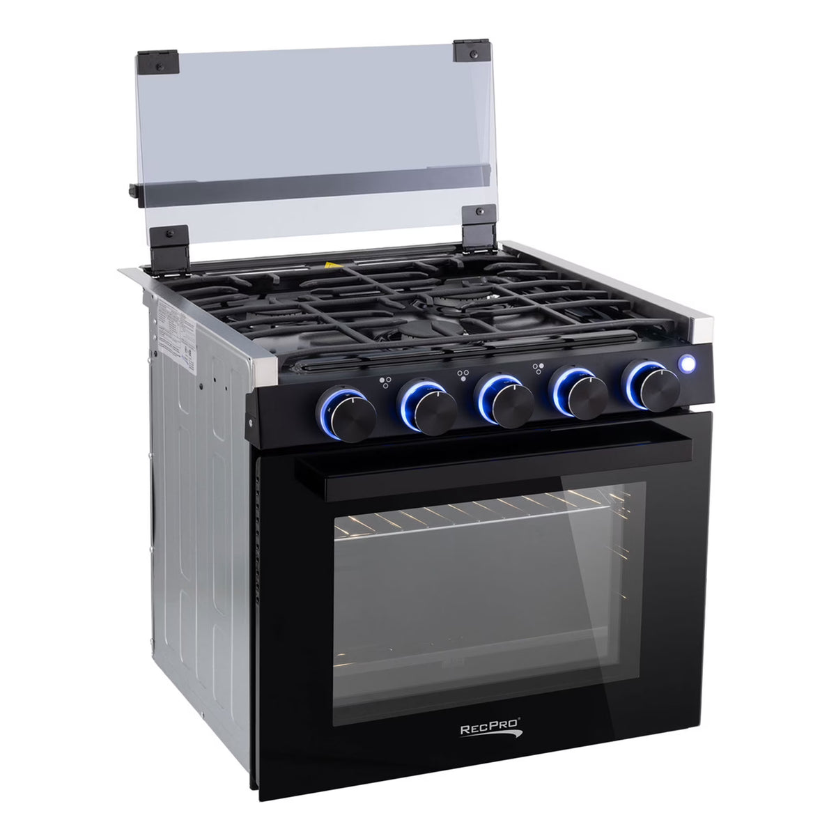 RecPro 21 Inch 3 Burner Propane RV Stove Gas Range without Hood, Black