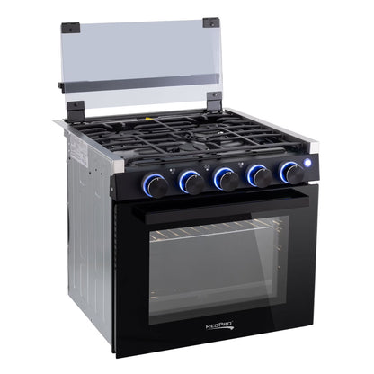 RecPro 21 Inch 3 Burner Propane RV Stove Gas Range without Hood, Black