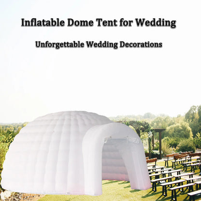SAYOK 16.4ft Inflatable Igloo Dome Tent with LED Lgith Protable White Nightclub Tent for Party Wedding Event
