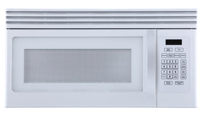 Black+Decker EM044KJNP10A 1.6-Cu. Ft. Over-the-Range Microwave with Top Mount Air Recirculation Vent, White
