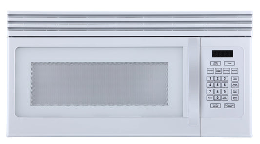 Black+Decker EM044KJNP10A 1.6-Cu. Ft. Over-the-Range Microwave with Top Mount Air Recirculation Vent, White