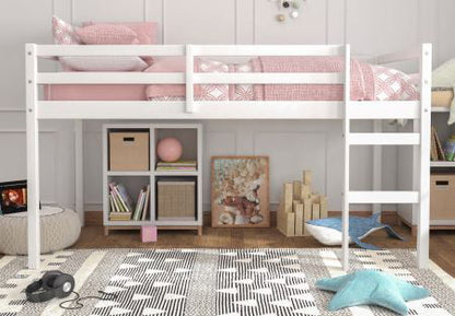 Hillsdale Campbell Wood Twin Junior Loft Bunk Bed, White