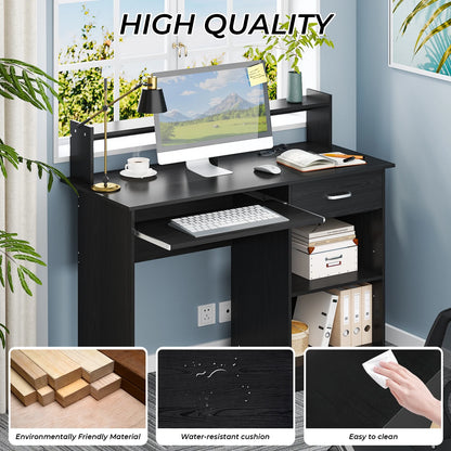 Ktaxon Computer Desk Home Office Workstation Laptop Table Drawer Shelf Furniture White