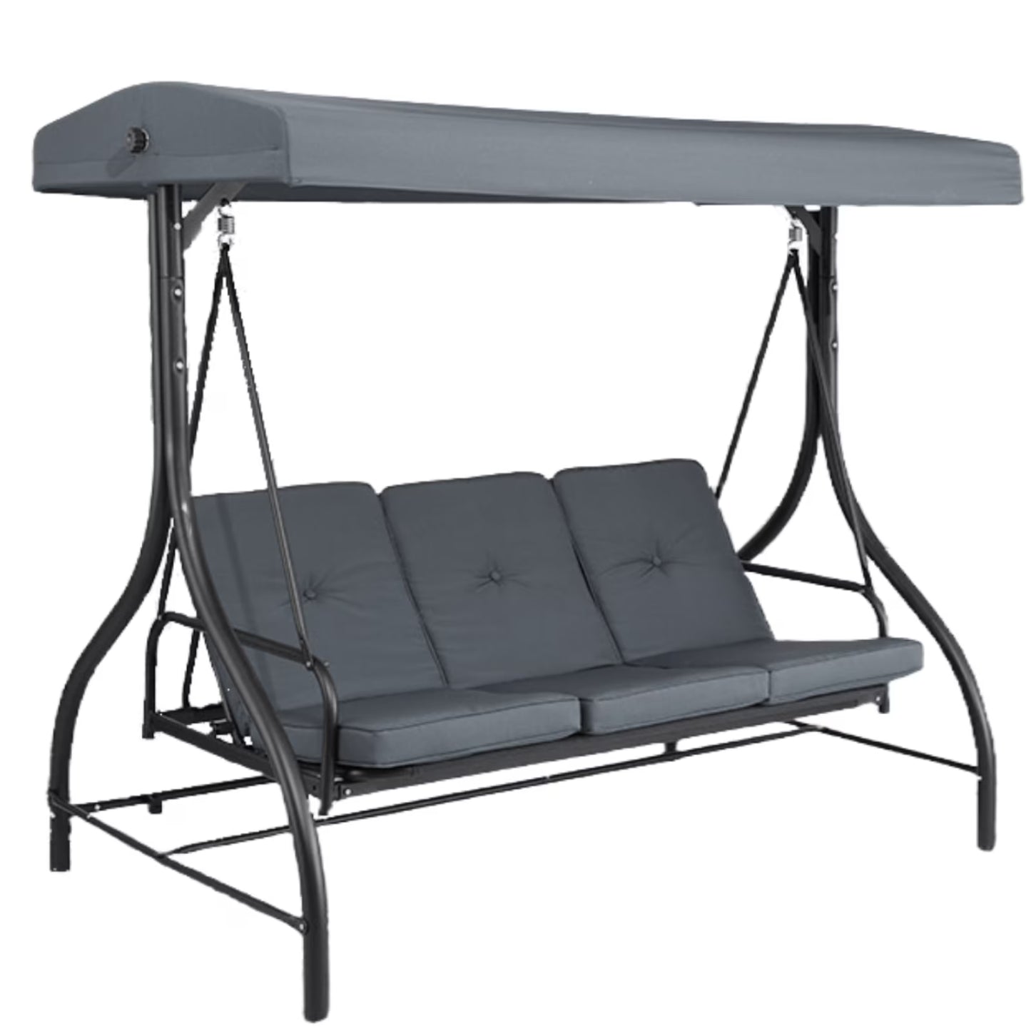 Arlopu 3 Person Porch Swing Outdoor Converting Canopy Swing Glider with Canopy