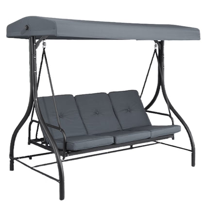 Arlopu 3 Person Porch Swing Outdoor Converting Canopy Swing Glider with Canopy