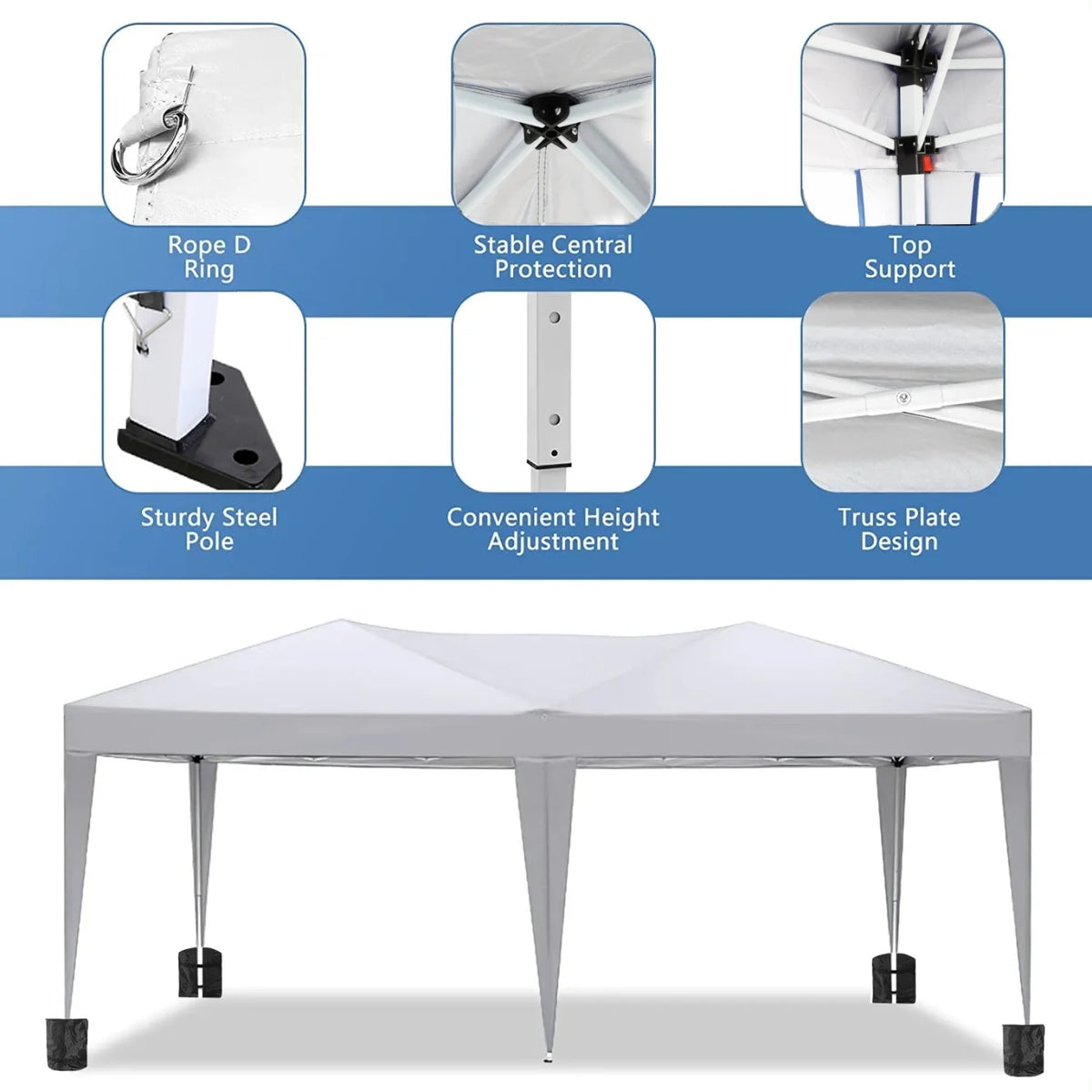 10'x20' Pop Up Canopy Tent with 6 Removable Sidewalls & Portable Rolling Bag �?Waterproof UPF 50+ Shade for Parties, Beach, Weddings & Camping