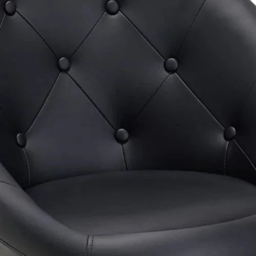 Duhome Modern Vanity Make-up Accent Chair PU Leather Desk Chair Round Swivel Tufted Adjustable Lounge Chair for Bedroom White