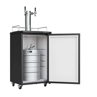 Edgestar Kc2000twin 20" Wide Dual Tap Kegerator For Full Size Kegs - Black