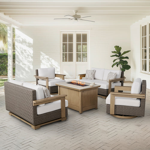 Agio Juniper 5-piece Outdoor Fire Seating Set