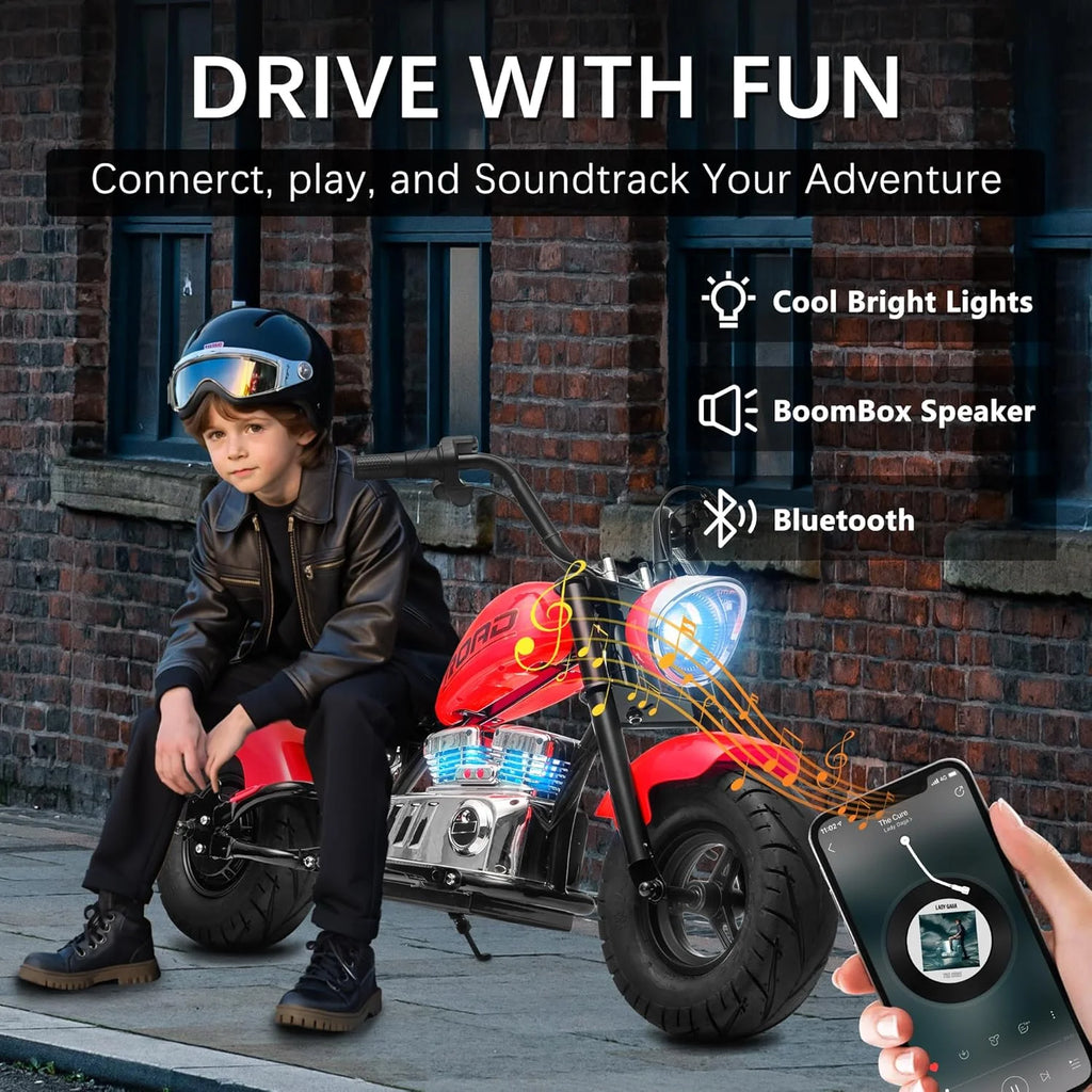 DEYGIA 24V 250W Kids Electric Dirt Bike, 12.5 MPH & 10-Mile Range, 176lb Capacity, Dual Suspension + Disc Brake, Twist Throttle - Electric Motorbike for Ages 8-14