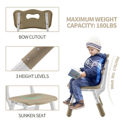 Toddler Table and Chairs Set for 4, 47.2''L x 23.6''W Kids Study Table and Chair Set, Height-Adjustable, Graffiti Desktop, Children Activity Table for Daycare, Classroom, Home