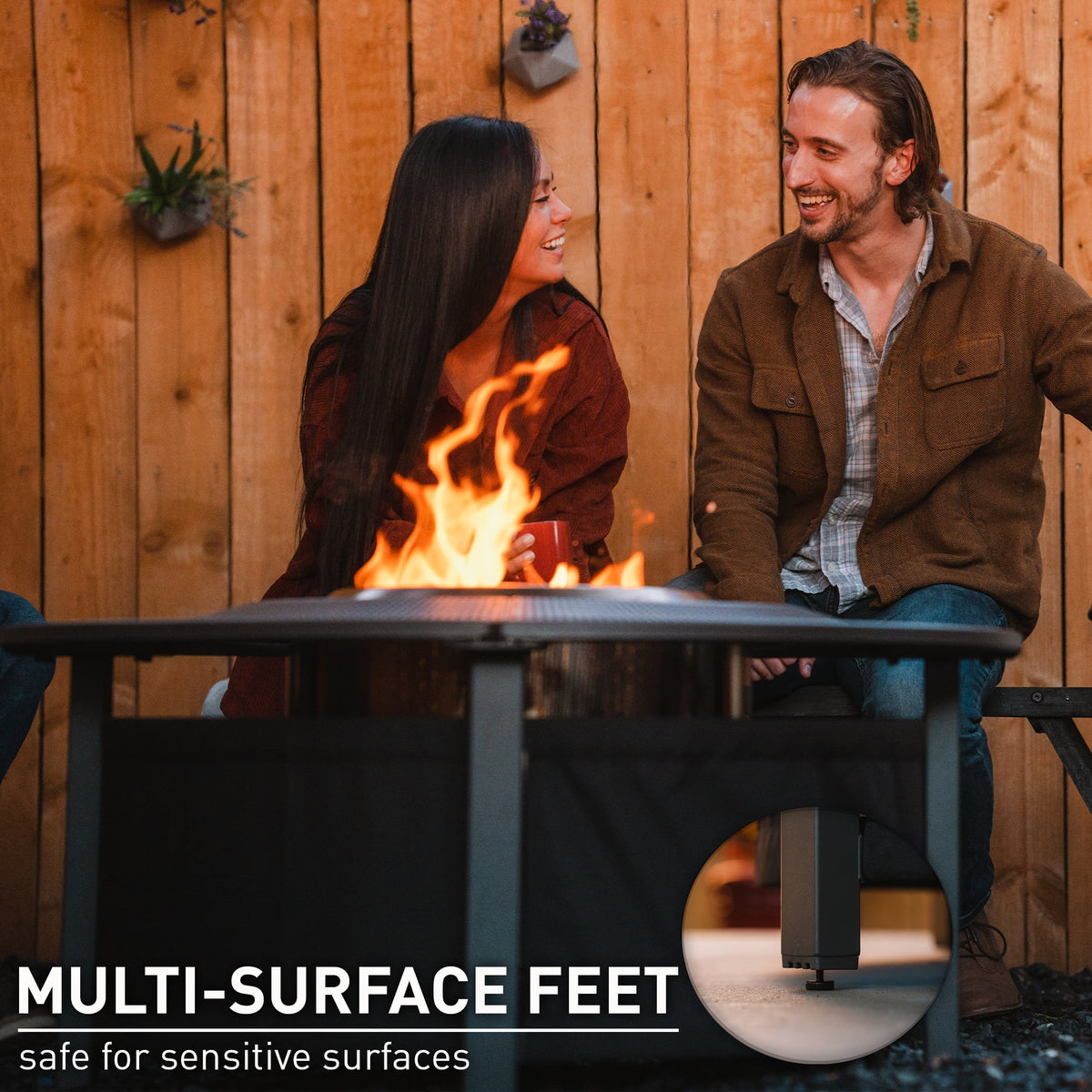 Solo Stove Fire Pit Surround Tabletop, Small | Elevation for Ranger and Bonfire Wood burning Outdoor Fire Pit, Powder-Coated Steel/ UV-Resistant Outdoor Fabric, Dimensions (HxDia): 20 x 42 in, Black