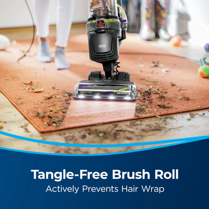 BISSELL Upright Vacuum, PowerLifter Allergen Pet Rewind, Pet Friendly , Bagless, HEPA filter, with Tangle Free Brush Roll, Swivel Steering and LED Headlights, 3404, Black