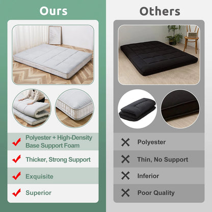 Slsy Futon Mattress 4" Soft and Supportive Twin Mattress Pad with Storage Bag
