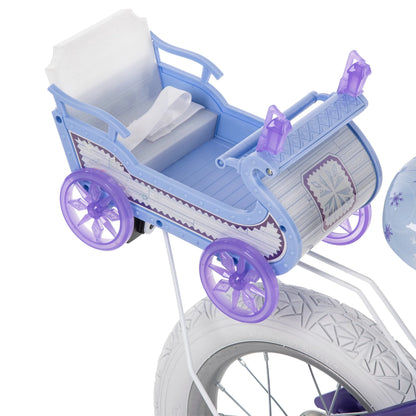 Frozen Bike with Doll Carrier Sleigh for Girl's, 12 In., White and Purple by Huffy