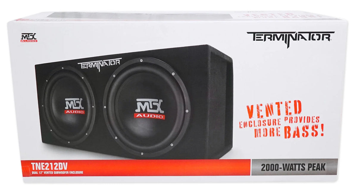 MTX TNE212DV 12-Inch 2000-Watt Max Car Audio Dual Loaded Subwoofer Box Enclosure