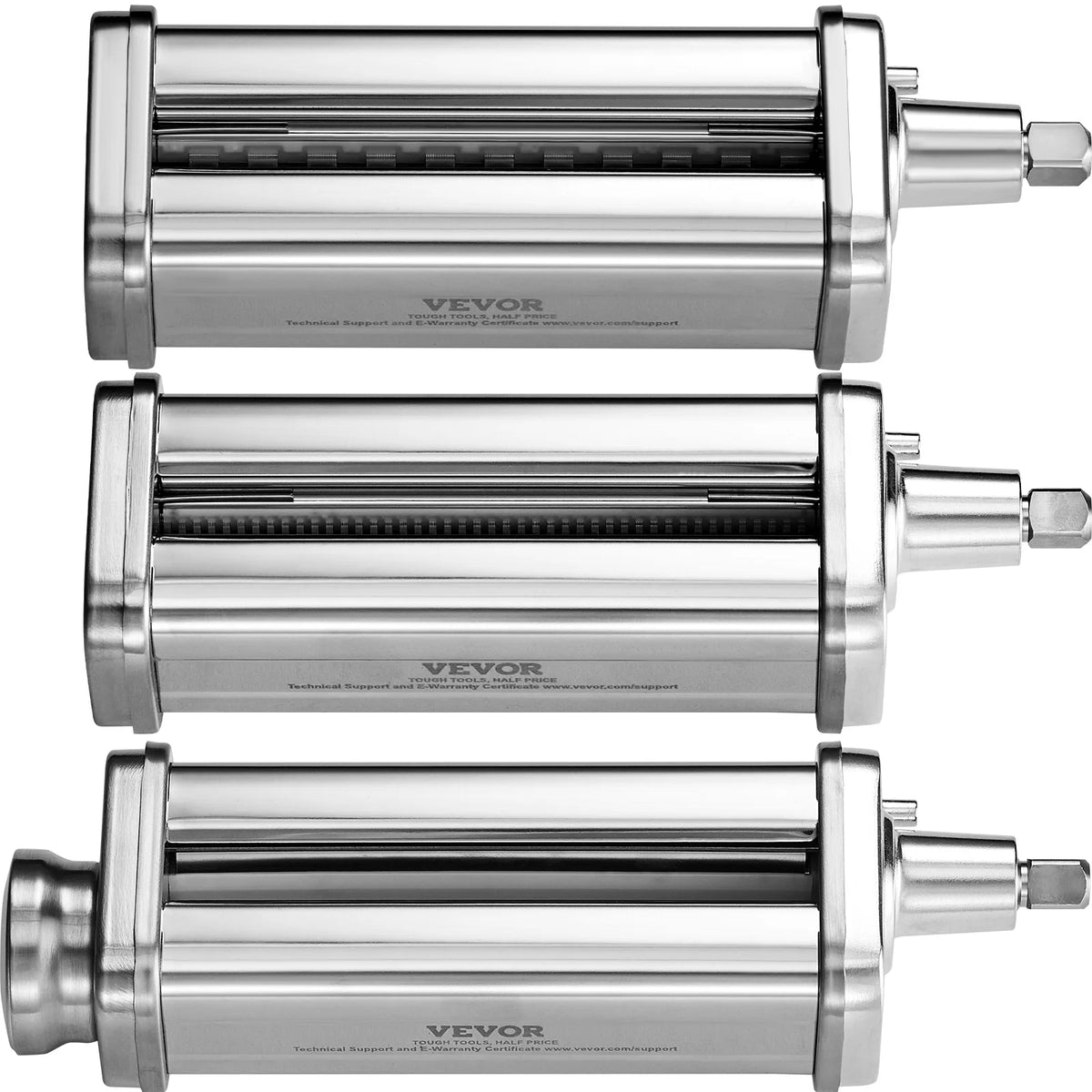 KFFKFF Pasta Maker Attachment for All Kitchenaid Mixers, Kitchen Aid Stand Mixer Set Accessories with 3 Shafts Including Dough Roller Spaghetti Cutter Fettuccine