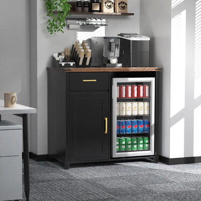 Coffee Bar with Mini Fridge Space, Mini Fridge Cabinet Stand for Dorm, Kitchen or Office