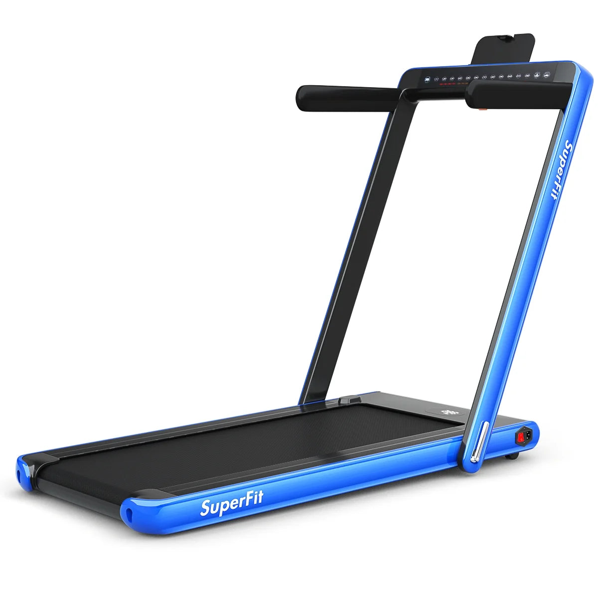 Gymax 2 in 1 Folding Treadmill 2.25HP Running Machine w/ Dual Display APP Control Black