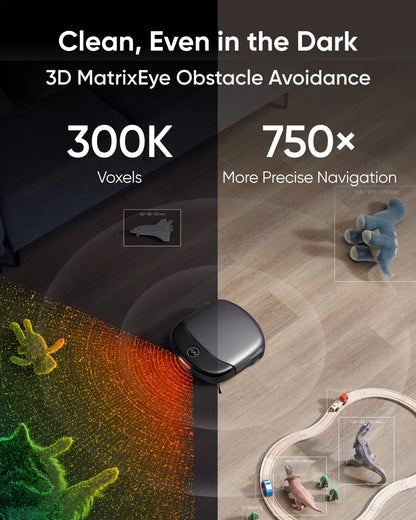 eufy Robot Vacuum Omni S1 Pro with All-in-One Station, Always Clean Mop, 8000 Pa Suction, Obstacle Avoidance, Auto Mop Washing & Drying, Self-Emptying