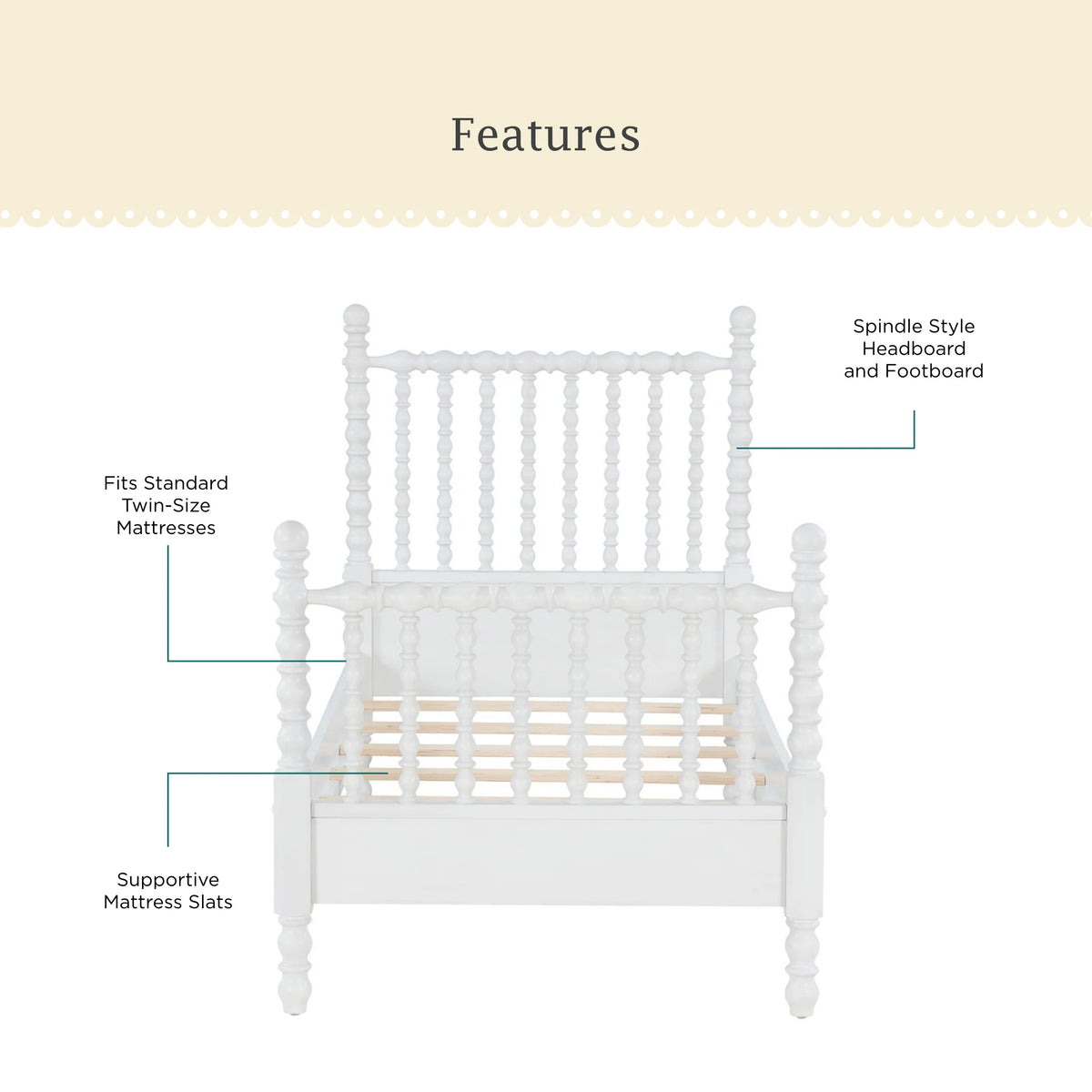 Pioneer Woman Harper Queen-Size Spindle Bed, Homestead Brown