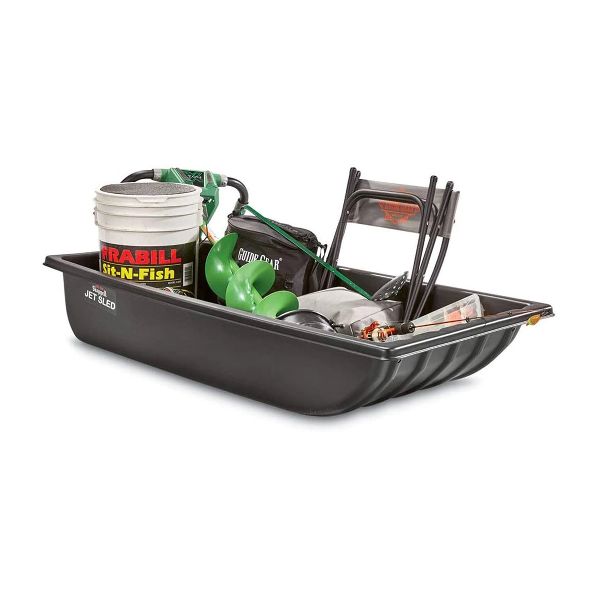 Eagle Claw Shappell 54 in. JS1 Jet Sled, Gear Hauler Heavy Duty Ice Fishing, Black