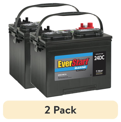 EverStart Lead Acid Marine & RV Deep Cycle Battery, Group Size 24DC 12 Volt, 690 MCA*