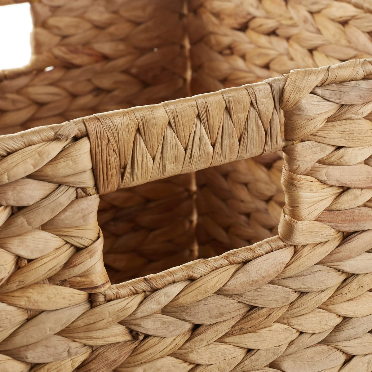 Set of 4 Hyacinth Storage Cubes, 12x12 Wicker Basket Bins for Shelves, Natural