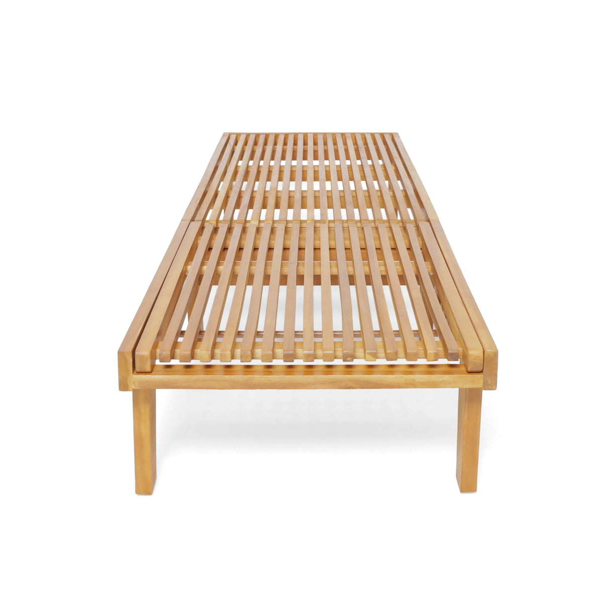 Maddison Outdoor Wooden Chaise Lounge, Teak Finish