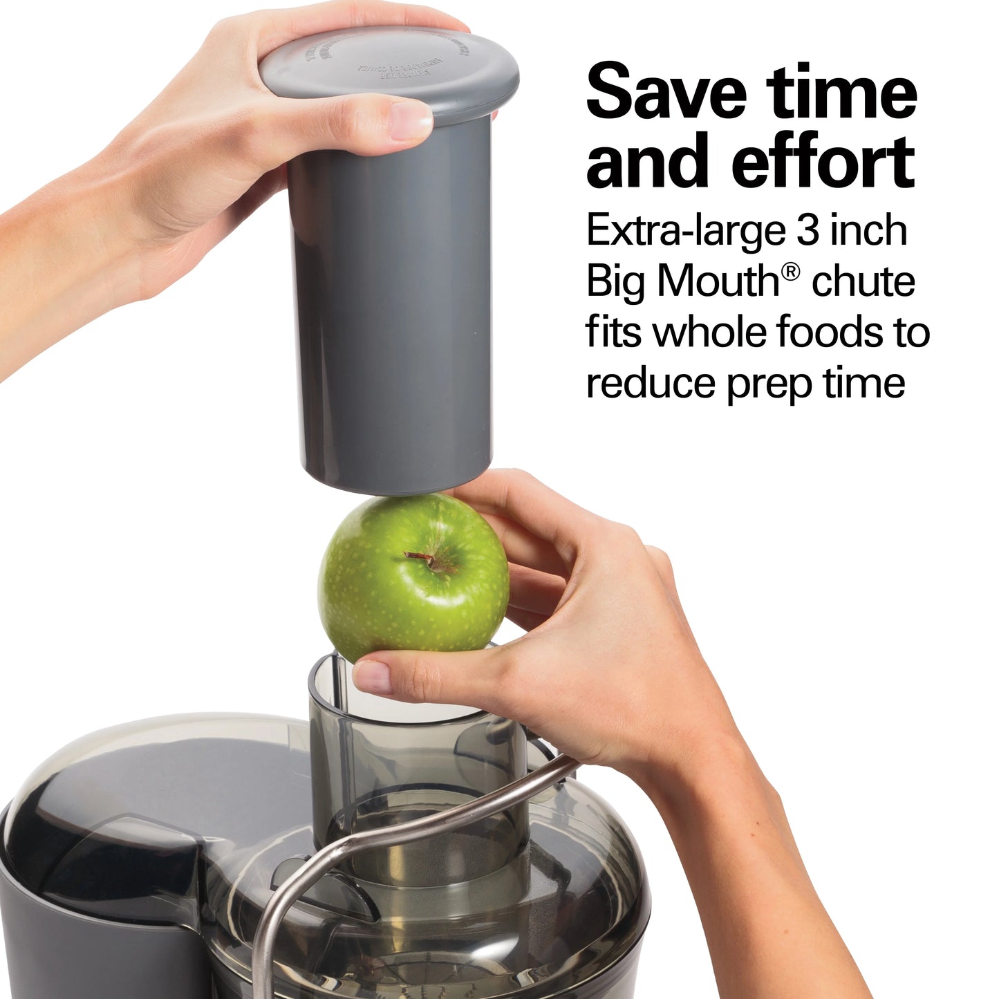 Hamilton Beach Big Mouth Easy Clean Juicer Machine for Fruits and Vegetables with Extra Large Chute, Extractor de Jugos, Stainless Steel