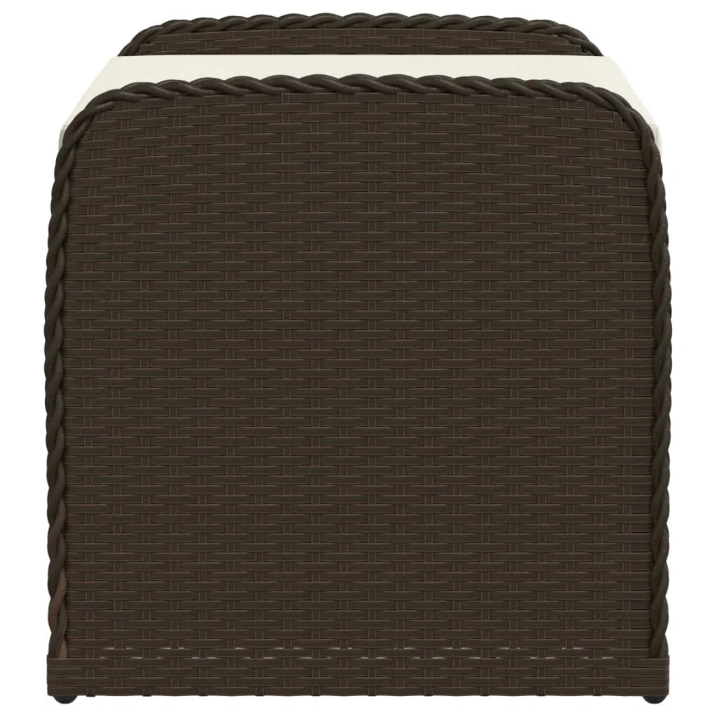 vidaXL Storage Bench with Cushion Outdoor Garden Seat Furniture Poly Rattan