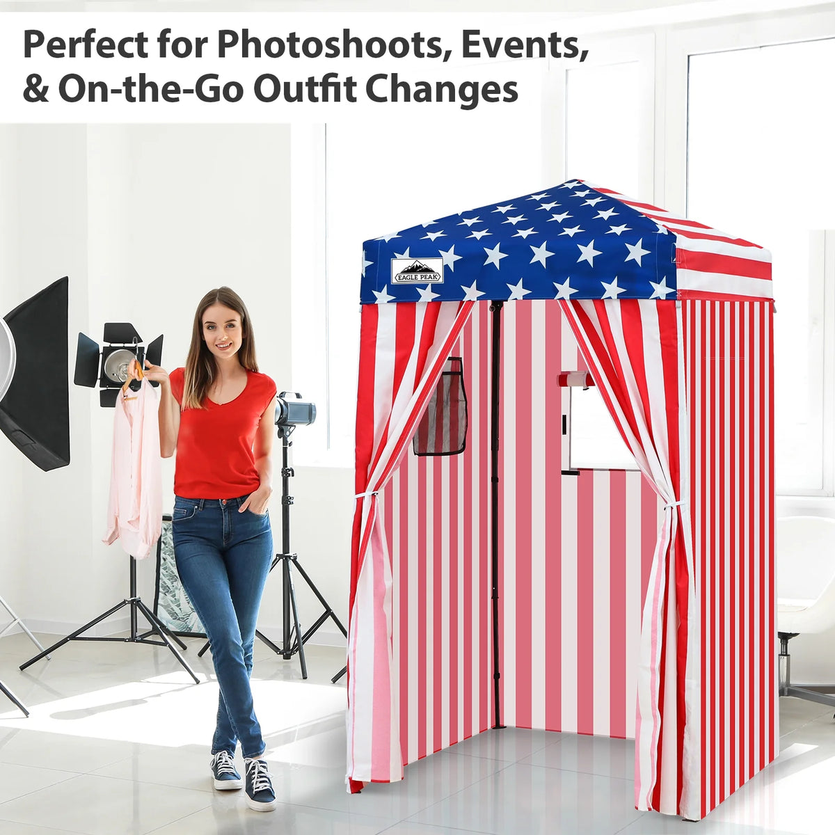 EAGLE PEAK Flex Ultra Compact 4 ft x 4 ft Pop-up Changing Room Canopy, Portable Privacy Cabana