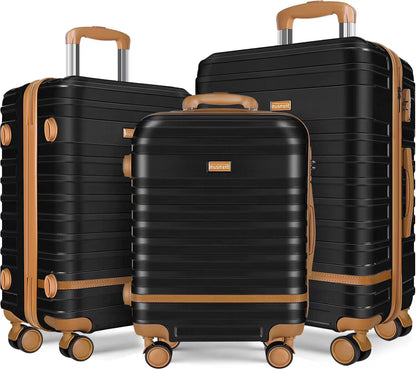 5 Piece Luggage Sets  and Travel Duffel Bag, ABS Hardshell Hardside Checked Luggage with TSA Lock and Double Spinner Wheels Suitcase, Deep Blue