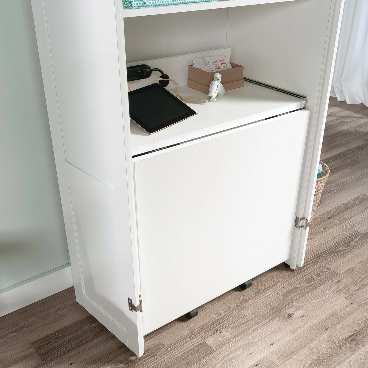 Sauder Craft & Sewing Armoire in Soft White, Soft White Finish