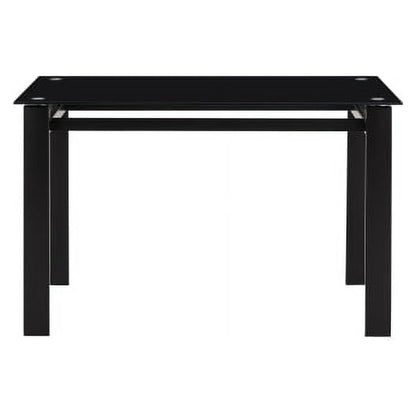 Tansole Dining Table Set 4-Person Dining Set: Glass Table & Metal Chairs
