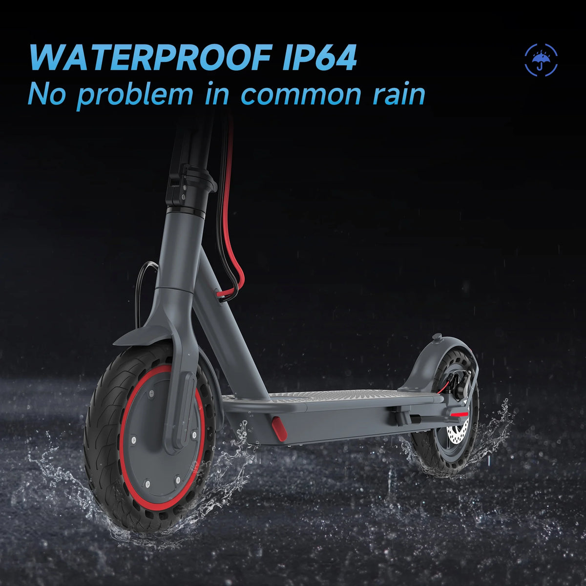 JOYHIS J078 Electric Scooter for Men and Women 8.5" Solid Tire 19mph Power by 350W Motor Max 21 mile Range Folding Commuting E Scooter
