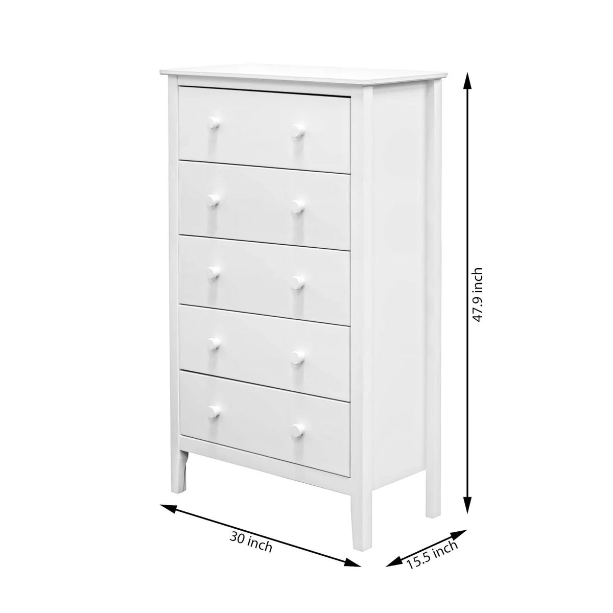 Adeptus Solid Wood Easy Pieces 4 Drawer Chest of Drawers - White