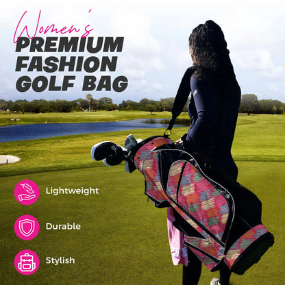 Womens Golf - Taboo Fashions 14 Way Lightweight Ladies Cart Bag (Posh Pink)
