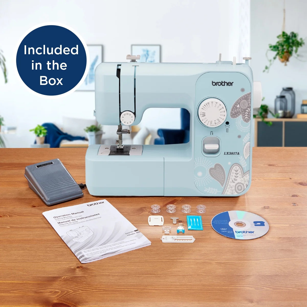 Brother LX3817- Beginner Sewing Machine, 17 Stiches