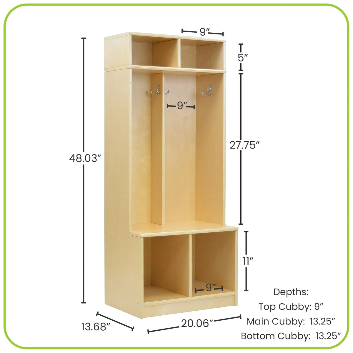Little Partners Locker Cabinet Cubby Organizer, Learn 'N Store Wooden Classroom Cubbies Compartment Lockers for Storage of Toddlers and Kids Coats, Equipment, Backpacks - Espresso