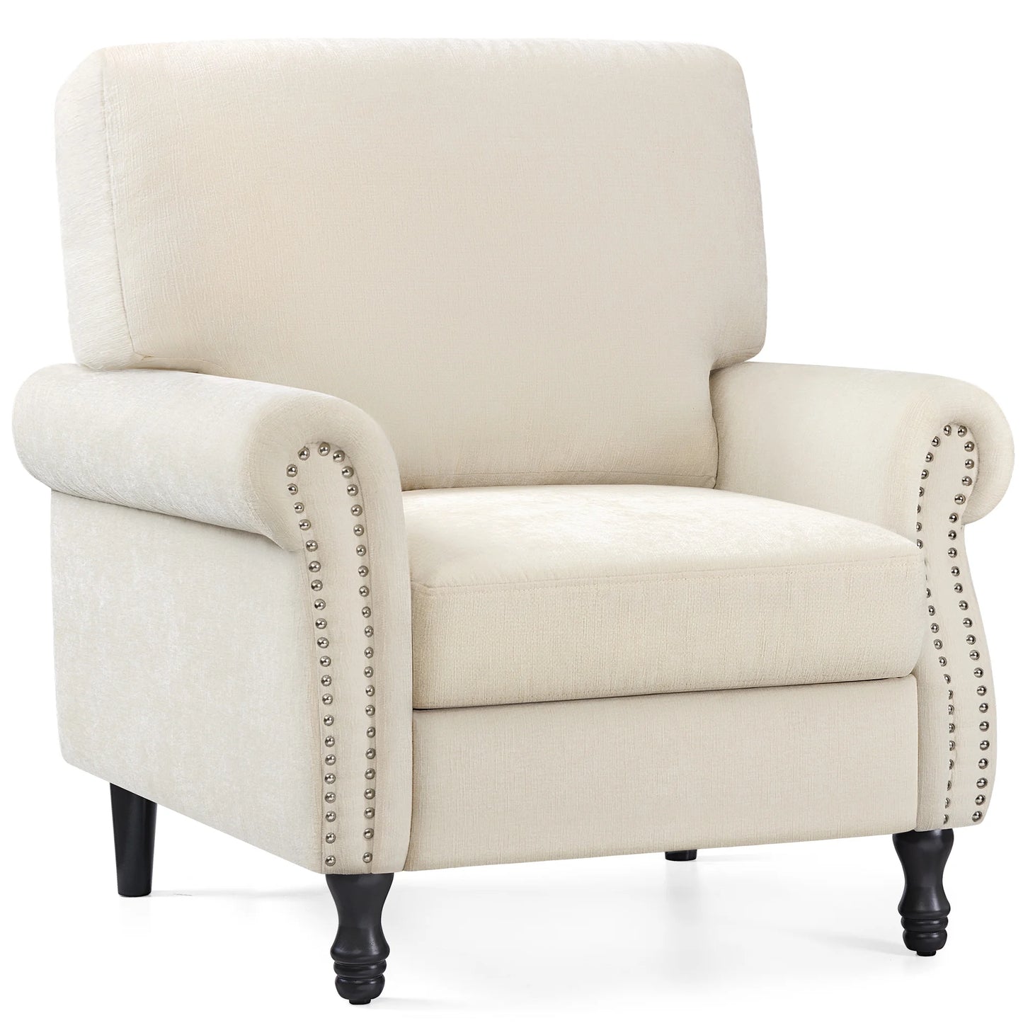 COOLHUT Modern Accent Chair Armchair, Linen Fabric Upholstered Comfy Single Sofa with Solid Wood Frame for Living Room, Gray