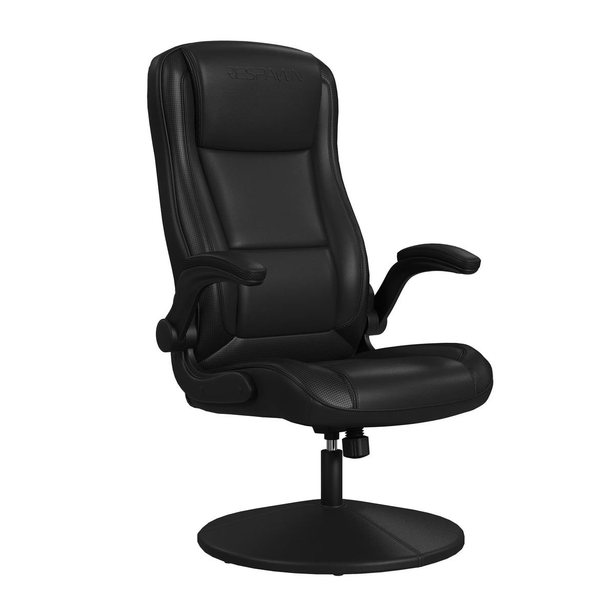 RESPAWN 800 Swivel Rocker Gaming Chair - Ergonomic Floor Gaming Seat with Lumbar Support, Flip Up Armrest, High Back, Pedestal Base, Comfortable No Wheels Console Video Game Rocker Chair - Red
