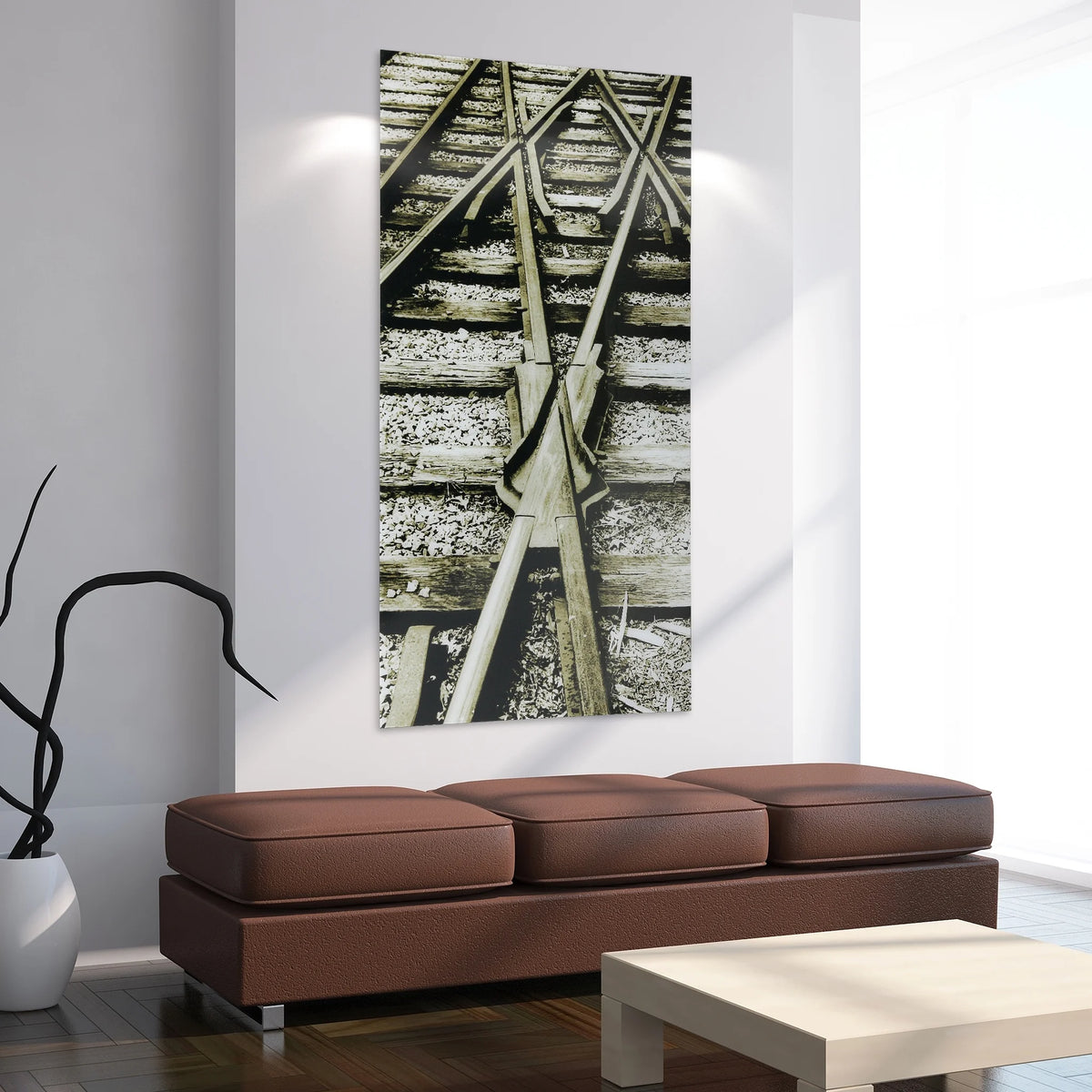 Empire Art Direct Blue Splash Frameless Free Floating Tempered Glass Panel Graphic Wall Art, 72" x 36", Ready to Hang