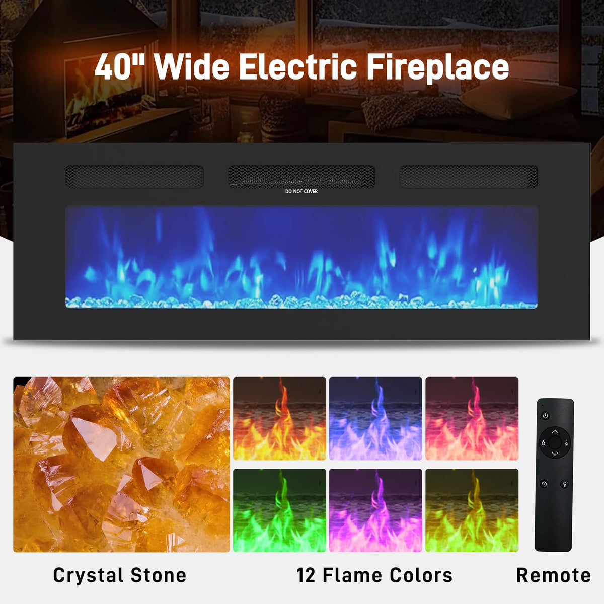 LED TV Stand for up to 85" TVs with Power Outlet, 75" Large Entertainment Center Console Table Gaming Soundbar Shelf with 2 Storage Cabinets